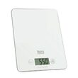 Cantar de bucatarie ultra subtire, Sticla Alb, Ecran LCD, 1g-5kg, 1xCR2032