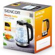 Fierbator electric cordless, Sticla 2l, putere 2200 W, cana gradata, iluminare colorata