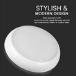 Plafoniera led cu senzor miscare, Interior/Exterior IP65, Culoare lumina 3 in 1, 2600 lm, 20 W, dimensiune 320 x 100 mm, Alba, Rotunda