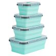 Set 4 caserole silicon, Teesa, depozitare, congelare, încălzire la cuptorul cu microunde