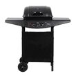 Gratar cu 2 arzatoare pe gaz, 5 kW, Teesa BBQ, Negru, Otel