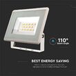 Proiector led 10 W, 6400K, IP65, 750 lm, Aluminiu, Alb, dimensiuni 90x27x86 mm