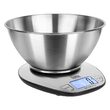 Cantar de bucatarie cu bol, Inox, Ecran LCD, 10g-5kg, 2 x baterii AAA