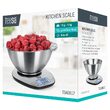 Cantar de bucatarie cu bol, Inox, Ecran LCD, 10g-5kg, 2 x baterii AAA