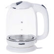 Fierbator electric cordless, Sticla, Alb, Capacitate 1.7 l, Putere 2200 W, Mentinere temperatura, Lumina colorata de fundal 