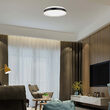 Plafoniera led dimmabil, lumina naturala 4000K, 2500 lm, Negru/Alb, 24 W, diametru 400 mm