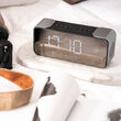 Radio FM cu ceas desteptator, Bluetooth, SD, AUX, USB, Negru, Acumulator