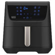 Friteuza cu aer cald, digitala, Inox, 5.5 Litri, 1800 W, 12 Programe, Timer, Negru, 2 x cosuri