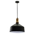 Pendul suspendat, max 60W, IP20, Negru, Lemn/Otel, fara bec, 350 x 300 x 1100 mm, lungime fir 1 m