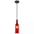 Pendul sticla, E27, fara bec,  72 mm x 280 mm x 1150 mm, Rosu