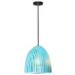 Pendul tavan, forma prisma, fara bec, E27, 320 x 270 mm, Albastru