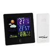 Stație meteo wireless, sincronizare ora DCF, neagra, Interior/Exterior, -20/60 °C, Prognoza meteo