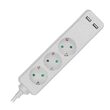 Prelungitor 3 prize Schuko, 2xUSB, 16A, lungime 1.5 m, Alb