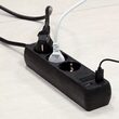 Prelungitor 3 prize Schuko, 2xUSB, 16A, lungime 1.5 m, Negru