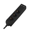 Prelungitor 3 prize Schuko, 2xUSB, 16A, lungime 5 m, Negru
