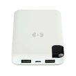 Powerbank cu stand de incarcare, Wireless 8000mAh, 2x USB, USB-C, Alb, 2.1 A, 5 W