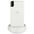Powerbank cu stand de incarcare, Wireless 8000mAh, 2x USB, USB-C, Alb, 2.1 A, 5 W