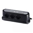 Prelungitor 3 prize Schuko, 2xUSB 1.2 A, lungime 1.4 m, Intrerupator, Negru/Gri