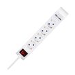 Prelungitor 4 prize Schuko, 2xUSB 2.1A, lungime 1.4 m, Intrerupator, Alb