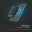 Powerbank Ultra Slim cu incarcare inductiva, Wireless 5000mAh, 2x USB, USB-C, Negru, 3 A, 20 W