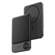 Powerbank Ultra Slim cu incarcare inductiva, Wireless 5000mAh, 2x USB, USB-C, Negru, 3 A, 20 W