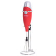Mixer spuma lapte cu baterie, maner izolat termic, Inox, latte, ciocolata calda, cappuccino, frappe, 2x1.5V AA, Rosu
