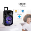 Boxa portabila, 35 W, lumini led, USB/SD/BT/radio FM, Microfon, 510x320x295 mm