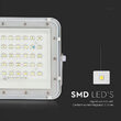 Proiector led cu incarcare solara 10 W, 800 lm, 6400K, IP65, Aluminiu, Alb