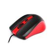Mouse optic cu fir, USB, 1000dpi, negru/rosu