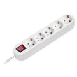 Prelungitor cu 5 locasuri si intrerupator, Schuko, Alb, lungime 10 m