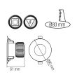 Aplica incastrabila Horoz Gabriel, Aluminiu, mediu umed IP65, 6W, 410 lm, Led, lumina naturala