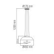 Pendul Vista Black, 24 W, Led, diametru 450 mm, 4000 k, 1500 lm, aluminiu, inaltime 1200 mm