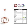Pendul cu Led, Phoenix Red Copper, putere 38 W, Aluminiu, 1200 x 420 mm, 4000 k, 2548 lm