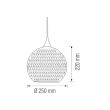 Pendul Quantum Chrome-1, max. 60 W, sticla, diametru 250 mm, efect 3D