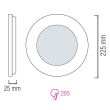 Panou Led rotund, Slim-18, putere 18 W, 6400 K, 1170 lm