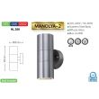 Aplica de exterior Manolya-2, Inox, IP44, GU10, max 2x35W