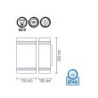 Aplica de exterior Gardenya-2, Inox, IP44, GU10, putere 2 x 35 W, lumina in 2 sensuri
