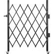 Poarta simpla pliabila de securitate, Retractabila, Otel, Negru, 2 x roti, Dimensiune 180 × 155 cm