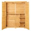 Casuta gradina din lemn cu cadru metalic, 800x500x1620 mm, Incuietoare, Maro
