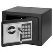 Seif electronic cu 2 x cheie si cifru, 23 x 17 x 17 cm, Negru