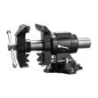 Menghina de banc, Latime falca 140 mm, baza si cap pivotante 360°, deschidere falca 125 mm, fonta