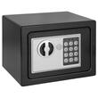 Seif electronic cu 2 x cheie si cifru, 23 x 17 x 17 cm, Negru