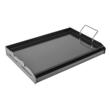 Plita cu fata neteda, Otel Carbon, suprafata de gatit 605x360 mm, 2 x manere, jgheab scurgere grasime