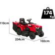 Tractoras pentru gazon, Transmisie hidrostatica, putere 17 CP, cos 240 l, Inaltime 25-80 mm, Latime taiere 98 cm, Taiere inversa, mulching