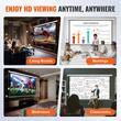 Ecran de proiectie motorizat 100 inch, 4K Ultra HD, 16:9, Material anti-lumina, Telecomanda