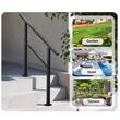 Balustrada otel carbon, 2-3 trepte, Teava patrata, Negru Mat, lungime 103 cm, pozitii reglabile