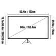 Ecran de proiectie cu trepied, 60 inch, 16:9 4K 1080 HD, unghi larg 160°, Interior/Exterior, geanta transport, Portabil