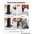 Set 2 x balustrade otel pentru 3-4 trepte, Unghi reglabil 0–45°, kit instalare