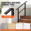 Balustrada otel carbon, 2-3 trepte, Teava patrata, Negru Mat, lungime 103 cm, pozitii reglabile