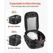 Geanta spate motocicleta, Capacitate 23-34 l, Dimensiuni extinse 390 x 310 x 295 mm, negru
